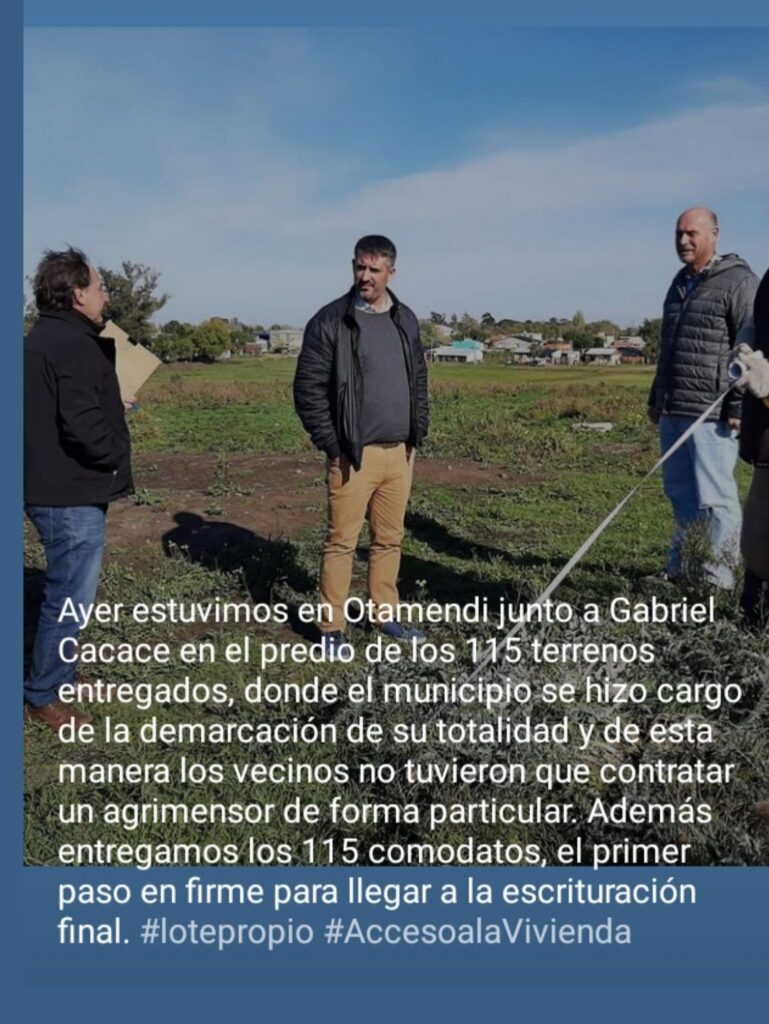 Demarcan los lotes de Otamendi