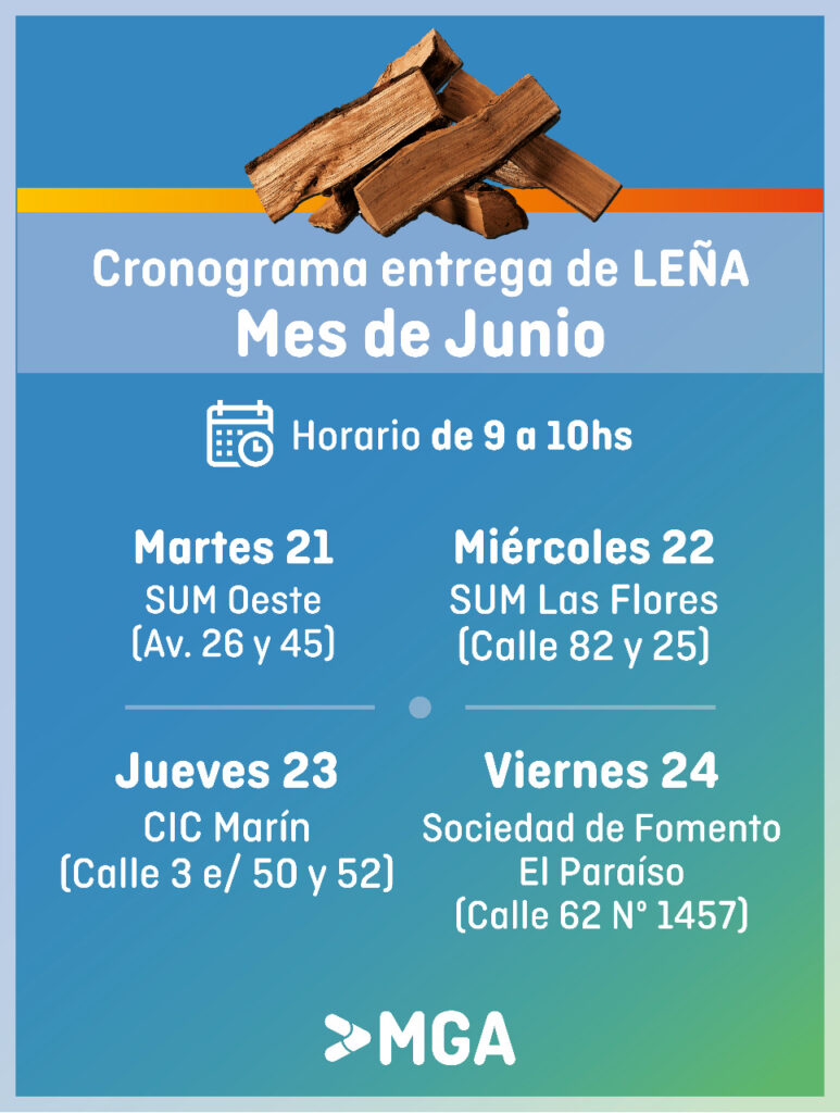 Entrega de Leña: Cronograma del 21 al 24 de Junio 2022